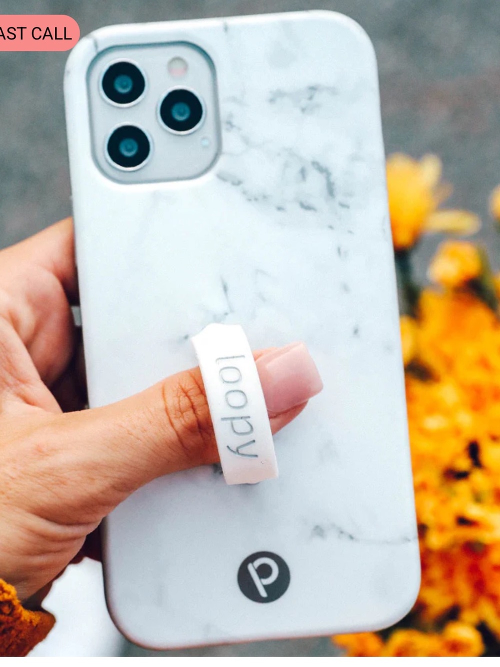 Loopy Case for iPhone 12 Pro Max- White Marble